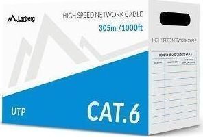 Lanberg U/UTP Cat.6 Καλώδιο Δικτύου Ethernet χωρίς ακροδέκτες 305m Γκρι (LCU6-10CC-0305-S) - Image 2
