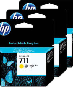 HP 711 Γνήσιο Πακέτο 3 Μελανιών Εκτυπωτή InkJet Κίτρινο (CZ136A)