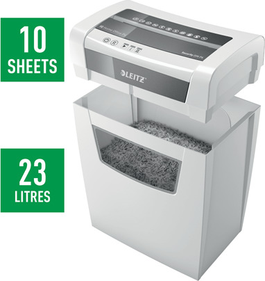 Leitz Καταστροφέας Εγγράφων IQ Home Office P4 Cross Cut 10 Φύλλων με Κάδο 23lt - Image 3