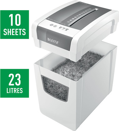 Leitz Καταστροφέας Εγγράφων IQ Slim Home Office P4 Cross Cut 10 Φύλλων με Κάδο 23lt - Image 4