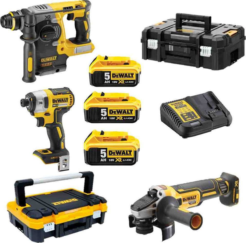 Dewalt DCK305P3T Σετ Δραπανοκατσάβιδο & Μπουλονόκλειδο Brushless 18V με 3 Μπαταρίες 5Ah και Θήκη