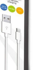 Alternative view of Savio Regular USB 2.0 to micro USB Cable Λευκό 2m (CL-124)