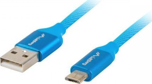 Lanberg Regular USB 2.0 to micro USB Cable Μπλε 1.8m (CA-USBM-20CU-0018-BL)