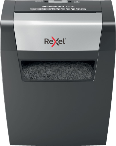 Rexel Καταστροφέας Εγγράφων Momentum X406 Cross Cut 6 Φύλλων με Κάδο 15lt