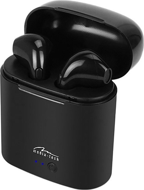 Media-Tech MT3589 Earbud Bluetooth Handsfree Ακουστικά με Θήκη Φόρτισης Μαύρα - Image 4