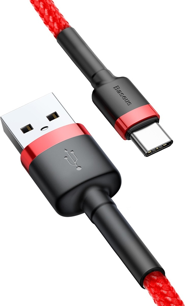 Baseus Cafule Braided USB 2.0 Cable USB-C male - USB-A Κόκκινο 3m (CATKLF-U09) - Image 2