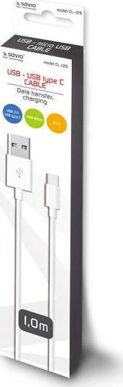 Savio USB 2.0 USB-C male - USB-A 1m (CL-125)