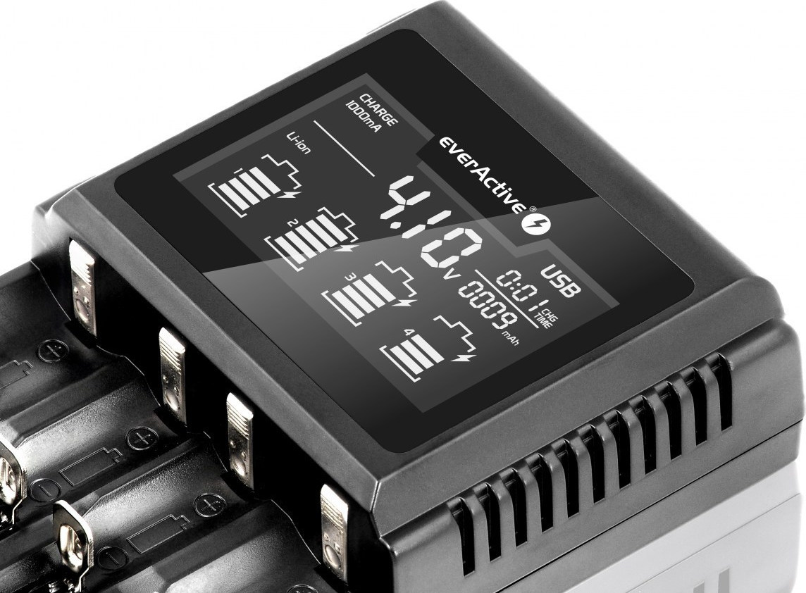 everActive UC-4000 Φορτιστής 4 Μπαταριών Li-ion/Ni-MH Μεγέθους AA/AAA/D/18650/16340/26650/14500 - Image 4