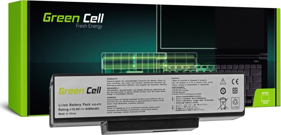Green Cell Συμβατή Μπαταρία για Asus N71/K72/K72J/K72F με 4400mAh
