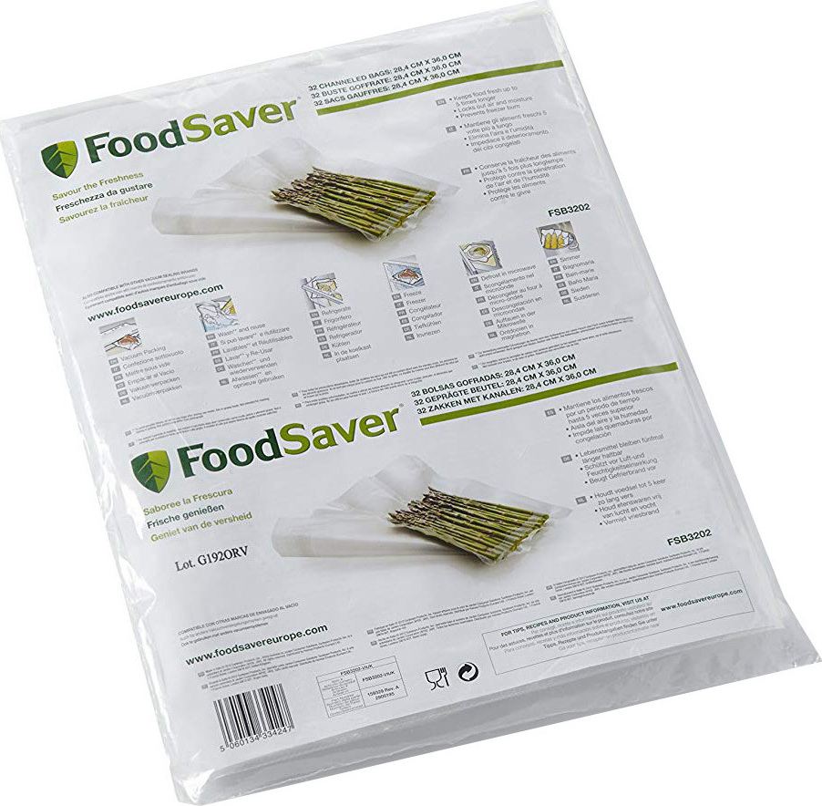 FoodSaver FSB3202 Σαγρέ Σακούλες για Συσκευές Vacuum 280x370mm 32τμχ