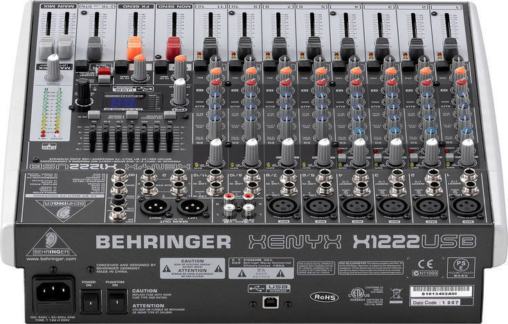 Behringer X-1222 USB Αναλογική Κονσόλα 12 Καναλιών με Phantom Power & 6 Εισόδους XLR - Image 4