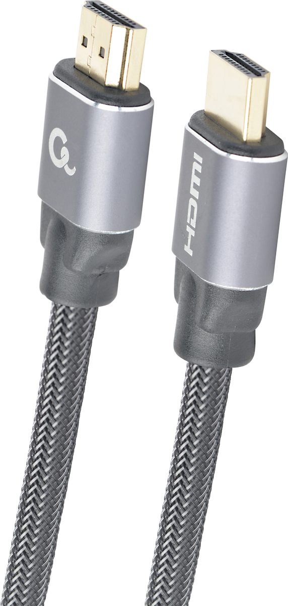 Cablexpert HDMI 2.0 Braided Cable HDMI male - HDMI male 1m Ασημί (CCBP-HDMI-1M)