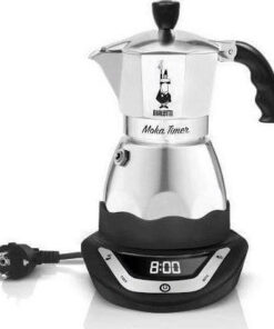 Bialetti Moka Timer Ηλεκτρικό Μπρίκι Espresso 6cups 356W Inox Ασημί