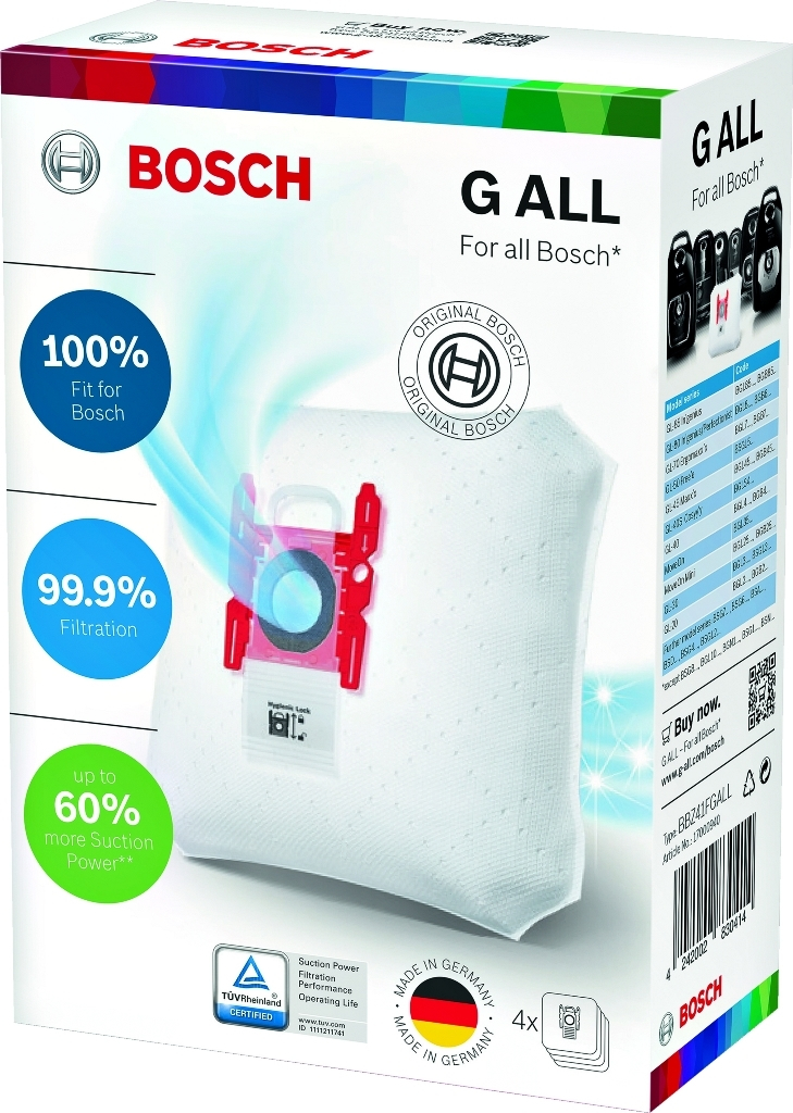 Bosch BBZ41FGALL Σακούλες Σκούπας 4τμχ Συμβατή με Σκούπα Bosch / Siemens