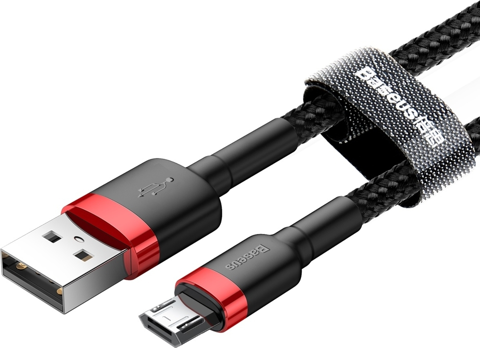 Baseus Cafule Braided USB 2.0 to micro USB Cable Μαύρο/Κόκκινο 2m (CAMKLF-C91) - Image 11