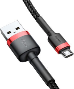 Alternative view of Baseus Cafule Braided USB 2.0 to micro USB Cable Μαύρο/Κόκκινο 2m (CAMKLF-C91)
