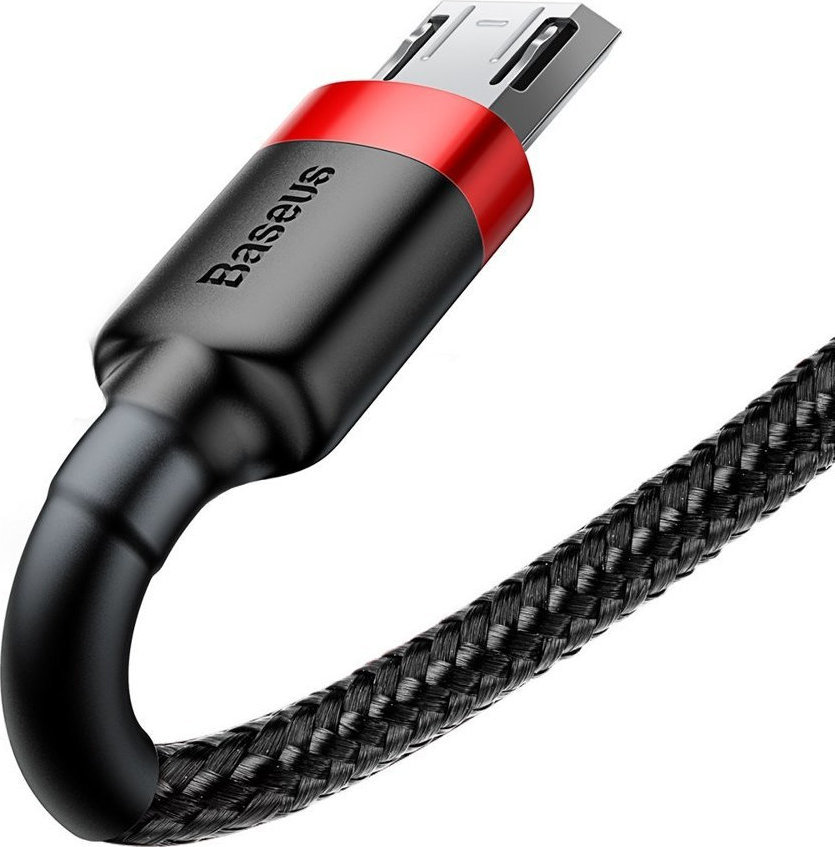 Baseus Cafule Braided USB 2.0 to micro USB Cable Μαύρο/Κόκκινο 2m (CAMKLF-C91) - Image 5