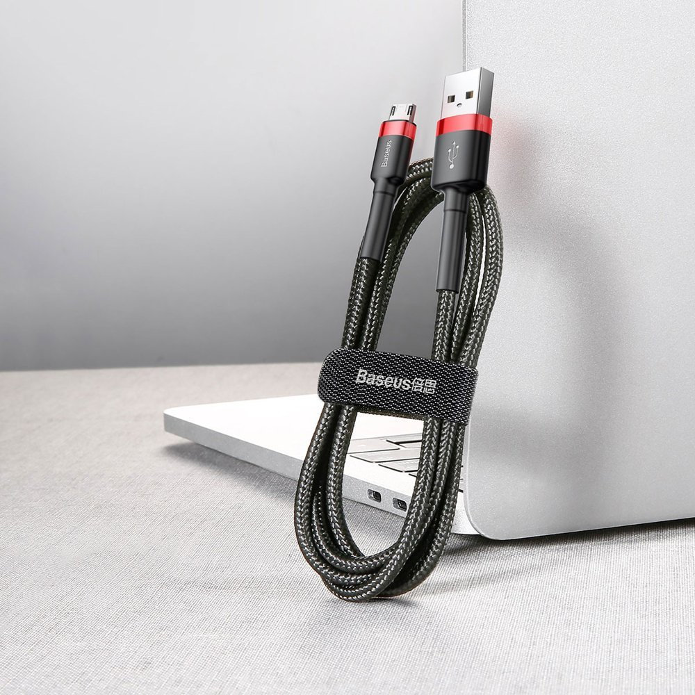 Baseus Cafule Braided USB 2.0 to micro USB Cable Μαύρο/Κόκκινο 2m (CAMKLF-C91) - Image 6