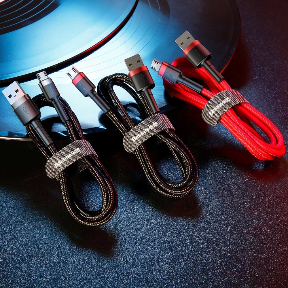 Baseus Cafule Braided USB 2.0 to micro USB Cable Μαύρο/Κόκκινο 2m (CAMKLF-C91) - Image 10