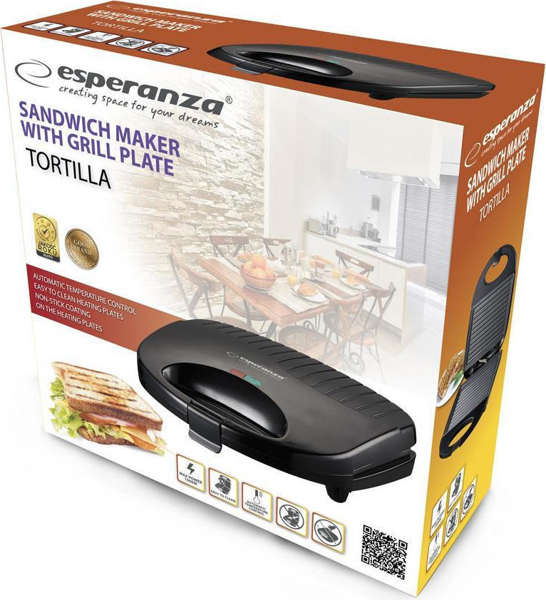 Esperanza EKT009 1000W για 2 Τοστ Μαύρη - Image 4