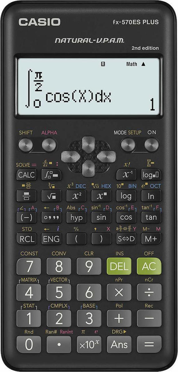 Casio Fx-570es Plus Αριθμομηχανή Επιστημονική 15 Ψηφίων σε Μαύρο Χρώμα FX-570ES Plus
