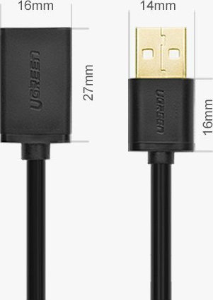 Ugreen USB 2.0 Cable USB-A male - USB-A female Μαύρο 2m 10316 - Image 2