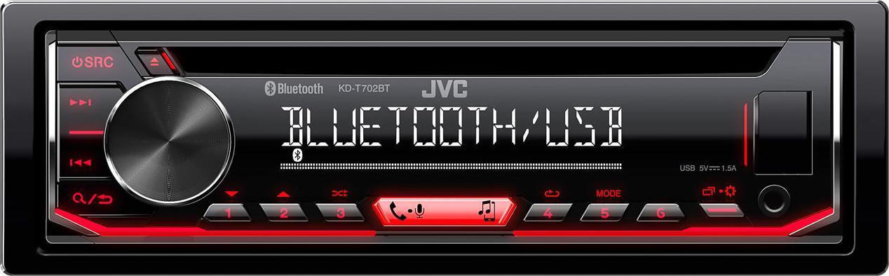 JVC Ηχοσύστημα Αυτοκινήτου 1DIN (Bluetooth/USB) με Αποσπώμενη Πρόσοψη KDT702BT