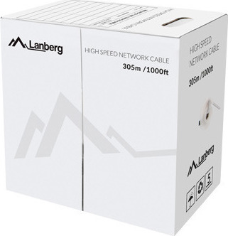Lanberg U/UTP Cat.6 Καλώδιο Δικτύου Ethernet χωρίς ακροδέκτες 305m Γκρι 1τμχ LCU6-12CU-0305-S