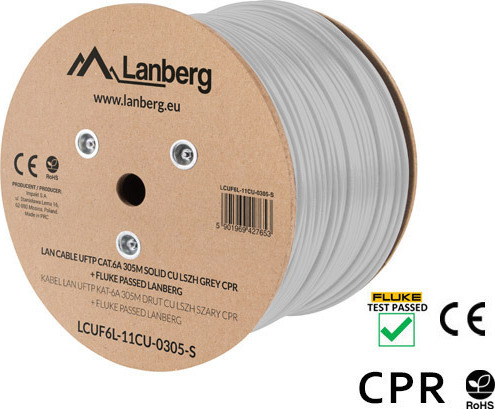 Lanberg U/FTP (STP) Cat.6 Καλώδιο Δικτύου Ethernet χωρίς ακροδέκτες 305m Γκρι