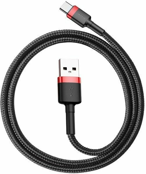Baseus Cafule Braided USB 2.0 Cable USB-C male - USB-A Μαύρο 2m (CATKLF-C91) - Image 4