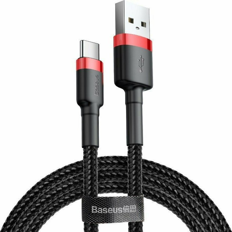 Baseus Cafule Braided USB 2.0 Cable USB-C male - USB-A Μαύρο 2m (CATKLF-C91)