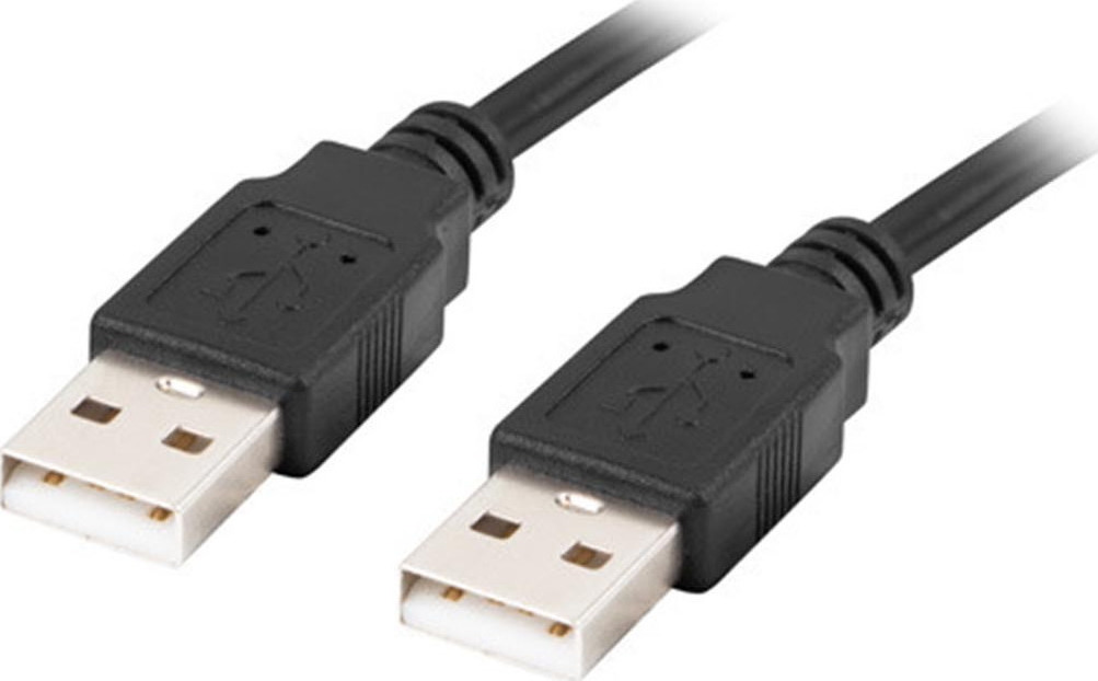 Lanberg USB 2.0 Cable USB-A male - USB-A male Μαύρο 1.0m (CA-USBA-20CU-0010-BK)
