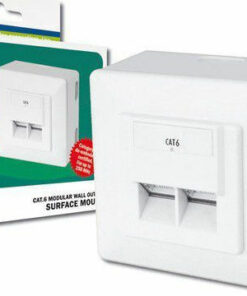 Alternative view of Digitus Εξωτερική Διπλή Πρίζα Δικτύου RJ45 Τύπου Cat6 σε Λευκό Χρώμα DN-9006-N