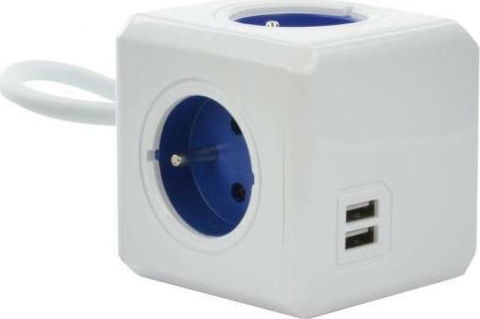 Allocacoc Extended PowerCube 4 Θέσεων με 2 USB-A και Καλώδιο 1.5m Γαλλίας
