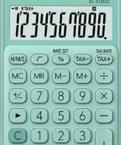 Casio SL-310UC Αριθμομηχανή Λογιστική Τσέπης 10 Ψηφίων σε Πράσινο Χρώμα SL-310UC-GN
