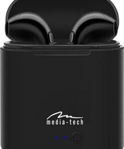 Media-Tech MT3589 Earbud Bluetooth Handsfree Ακουστικά με Θήκη Φόρτισης Μαύρα