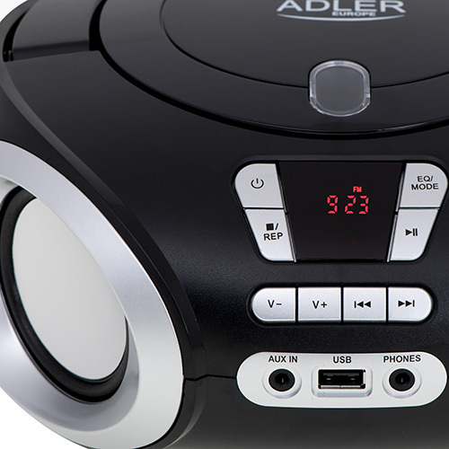 Adler Φορητό Ηχοσύστημα CD Boombox με CD / MP3 / USB / Ραδιόφωνο σε Μαύρο Χρώμα - Image 5