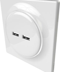 Fibaro Walli N Χωνευτή Πρίζα Ρεύματος με 2 Θύρες USB Λευκή