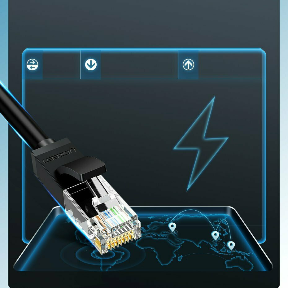 Ugreen U/UTP Cat.6 Καλώδιο Δικτύου Ethernet 3m Μαύρο 1τμχ (20161) - Image 5