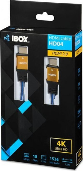iBox HDMI 2.0 Braided HDMI male - HDMI male 1.5m Μπλε (ITVFHD04) - Image 2