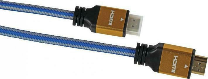 iBox HDMI 2.0 Braided HDMI male - HDMI male 1.5m Μπλε (ITVFHD04)