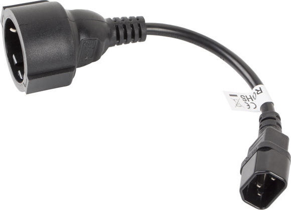 Lanberg Schuko - IEC C14 Cable 0.18m Μαύρο (CA-C14E-10CC-0018-BK) - Image 3