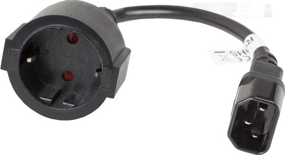 Lanberg Schuko - IEC C14 Cable 0.18m Μαύρο (CA-C14E-10CC-0018-BK) - Image 2