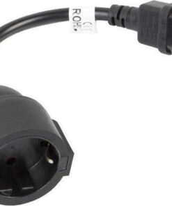 Lanberg Schuko - IEC C14 Cable 0.18m Μαύρο (CA-C14E-10CC-0018-BK)