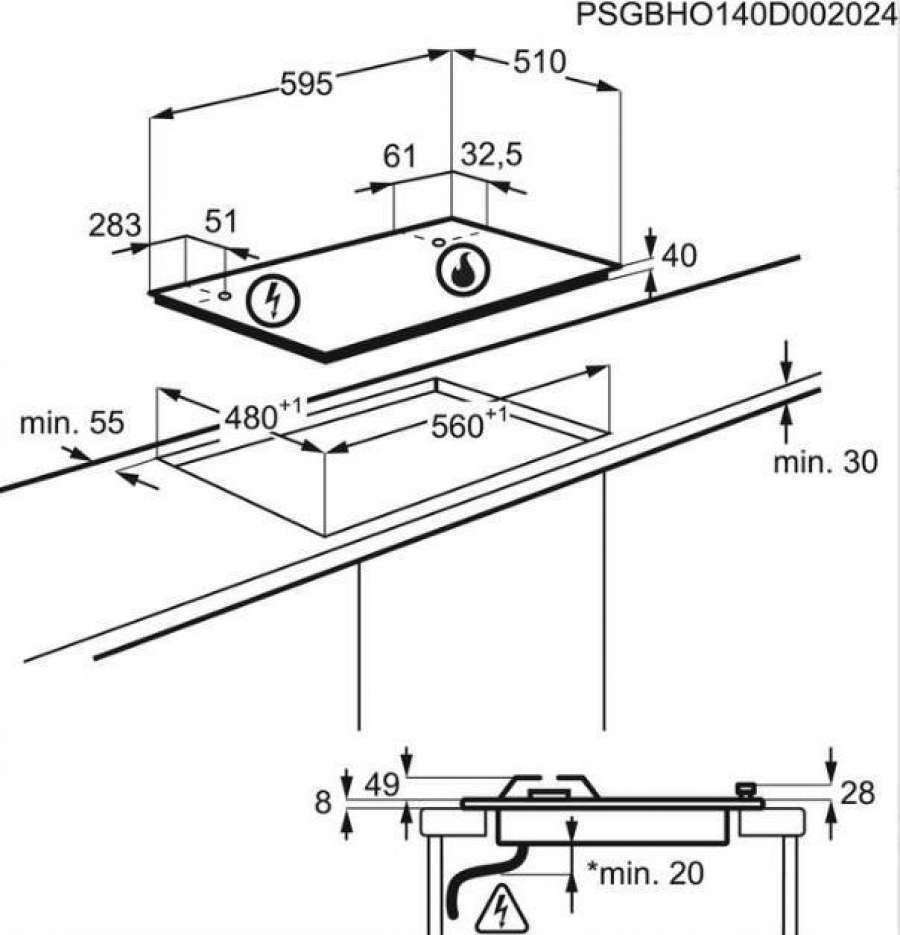 Electrolux Υγραερίου EGS6436RK - Image 3