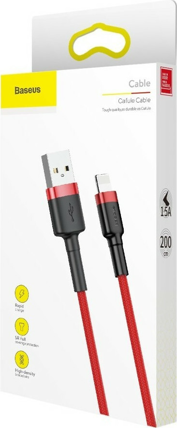 Baseus Braided USB to Lightning Cable Κόκκινο 2m (CALKLF-C09) - Image 4
