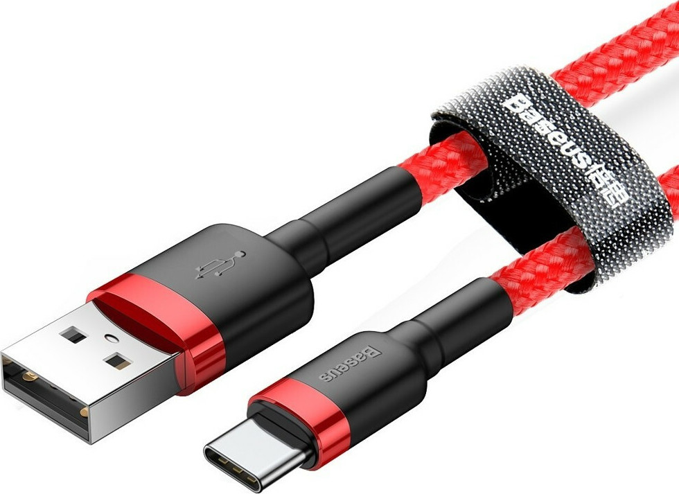 Baseus Cafule Braided USB 2.0 Cable USB-C male - USB-A Κόκκινο 0.5m (CATKLF-A09) - Image 8