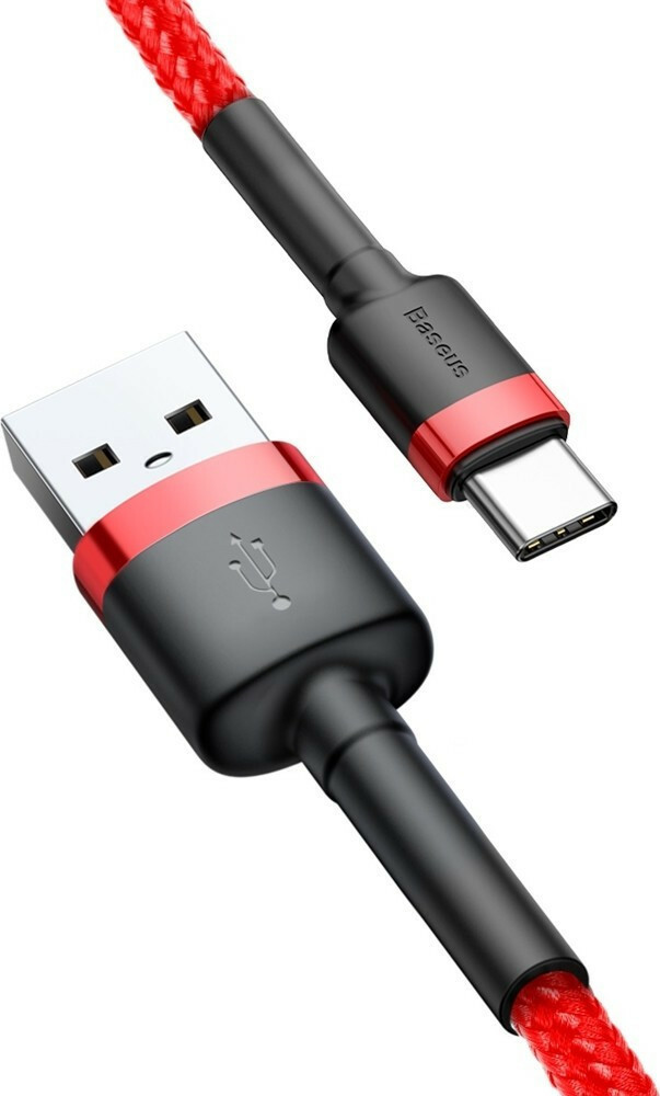 Baseus Cafule Braided USB 2.0 Cable USB-C male - USB-A Κόκκινο 0.5m (CATKLF-A09) - Image 4