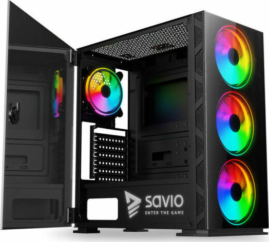 Savio Prime X1 ARGB Gaming Full Tower με Πλαϊνό Παράθυρο - Image 2