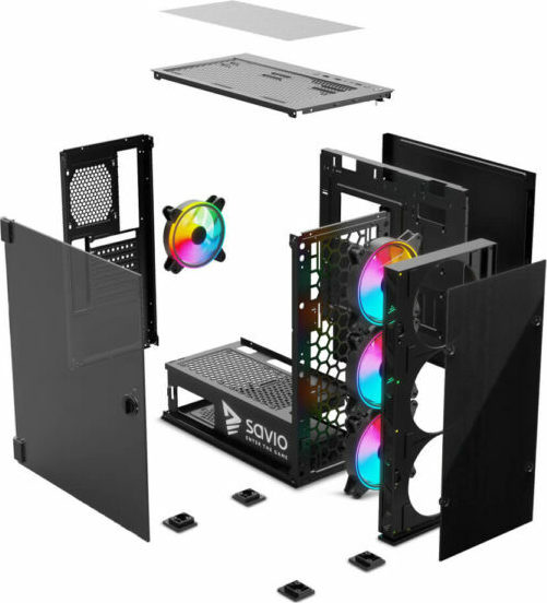 Savio Prime X1 ARGB Gaming Full Tower με Πλαϊνό Παράθυρο - Image 3
